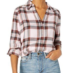 PAIGE Davlyn Flannel Shirt in Bright Blush